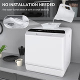 KOOVON Countertop Dishwasher, 5 Washing Programs Portable Dishwasher With 5-Liter Built-in Water Tank, No Hookup Needed