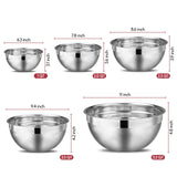 Koovon Mixing Bowls with Lids Set of 5, Stainless Steel Mixing Bowls Metal Nesting Bowls with Airtight Lids for Cooking, Baking, Serving