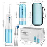 Water Flosser Cordless for Teeth - KOOVON Portable Dental Oral Irrigator, IPX7 Waterproof Water Dental Flosser with 4 Modes & 5 Replacement Tips Rechargeable Water Teeth Cleaner Picks for Home Travel