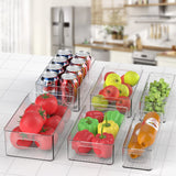 Koovon Fridge Organizer Set, Clear Refrigerator Organizer Bins Pantry Storage Box Plastic Food Containers for Kitchen Bathroom Office Closet, BPA free 6Pack 3 Size