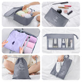 KOOVON Packing Cubes for Luggage, 8Pcs Travel Cubes Set Foldable Suitcase Organizer Lightweight Luggage Storage Bag, Gray