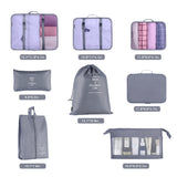 KOOVON Packing Cubes for Luggage, 8Pcs Travel Cubes Set Foldable Suitcase Organizer Lightweight Luggage Storage Bag, Gray