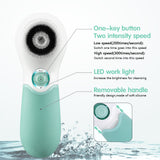 KOOVON Waterproof Electric Facial Cleansing Spin Brush with 3 Heads for Exfoliating Removing Blackhead