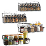 KOOVON 4 Tier Spice Rack, Storage Organizer for Kitchen Wall Mount Cabinet, Black