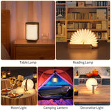 KOOVON Creative Wooden Book Light, Novelty Folding Organ Light, Portable Paper Mood LED Light with USB Rechargeable Night Light, Wooden Table Desk Lamp Magnetic Design for Birthday Christmas Gift