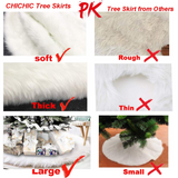 Koovon 48 inch Christmas Tree Skirt Faux Fur Xmas Tree Skirt Christmas Decorations Holiday Tree Ornaments Tree Decoration for Christmas Home Decorations, Xmas Party Holiday Decorations, Snow White