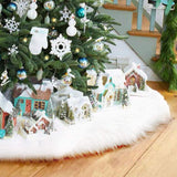 Koovon 48 inch Christmas Tree Skirt Faux Fur Xmas Tree Skirt Christmas Decorations Holiday Tree Ornaments Tree Decoration for Christmas Home Decorations, Xmas Party Holiday Decorations, Snow White