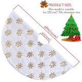 Koovon 48 Inch Large Christmas Tree Skirt, Xmas Holiday Decoration Ornament, Christmas Decorations for Holiday Tree Ornaments with White Soft Thick Golden Maple Leaf Decorations for Xmas Tree