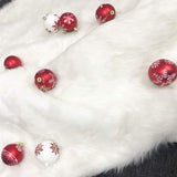 Koovon 48 inch Christmas Tree Skirt Faux Fur Xmas Tree Skirt Christmas Decorations Holiday Tree Ornaments Tree Decoration for Christmas Home Decorations, Xmas Party Holiday Decorations, Snow White